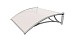 Козырьки Krovent из поликарбоната 1200х930х280 молочный с серебр. кронштейнами